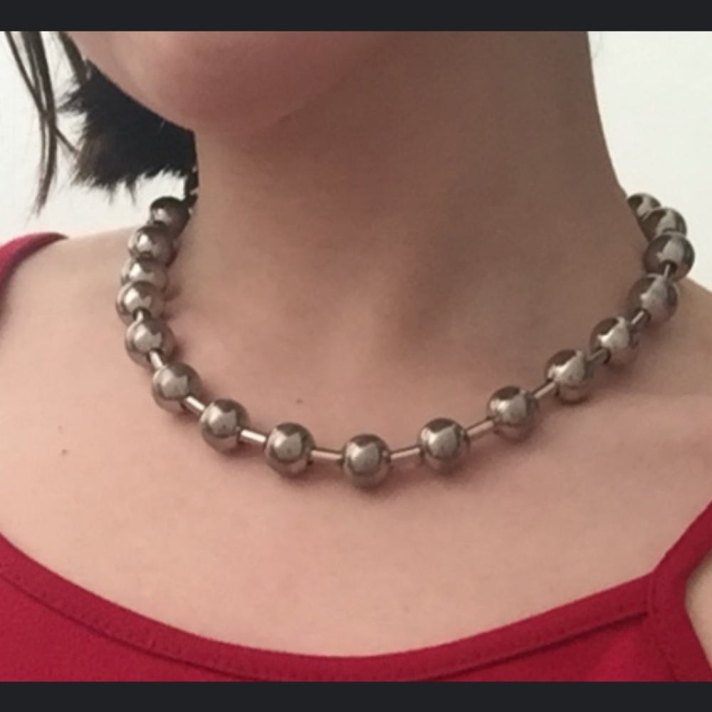 XL 18" Chunky Ball Chain 90's Silver Tone Y2K Large Gauge Goth